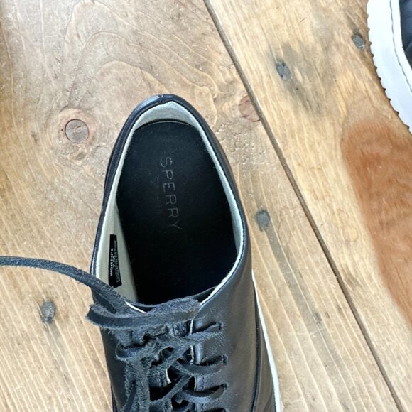 Sperry Top-Sider Womens Black Leather Endeavor CVO Sneaker Shoes 7 - Picture 2 of 7
